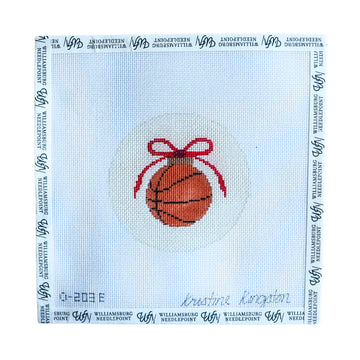 Basketball With Red Bow On White