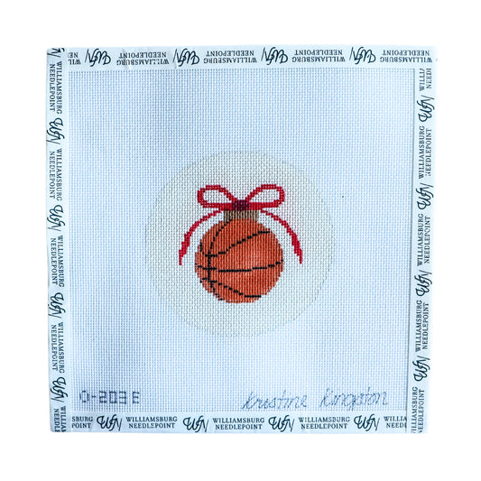 Basketball With Red Bow On White