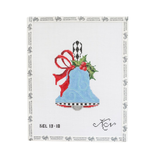 Blue Swirls & Red Bow Handbell