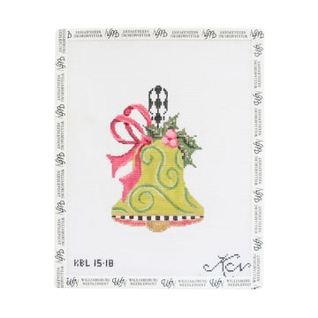 Lime Swirls & Fuchsia Bow Handbell