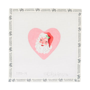 Heart Shaped Globe - Santa on Pink