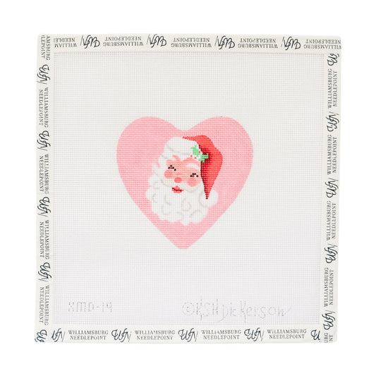 Heart Shaped Globe - Santa on Pink