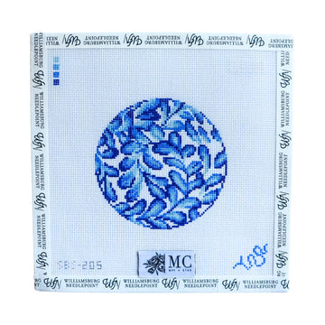Leaves of Swirling Indigo Round