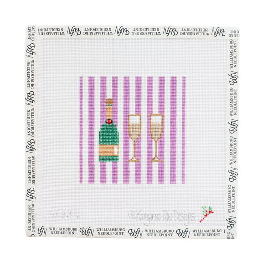 Champagne Coaster Violet Stripes