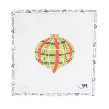 Retro Red Green Plaid Ornament