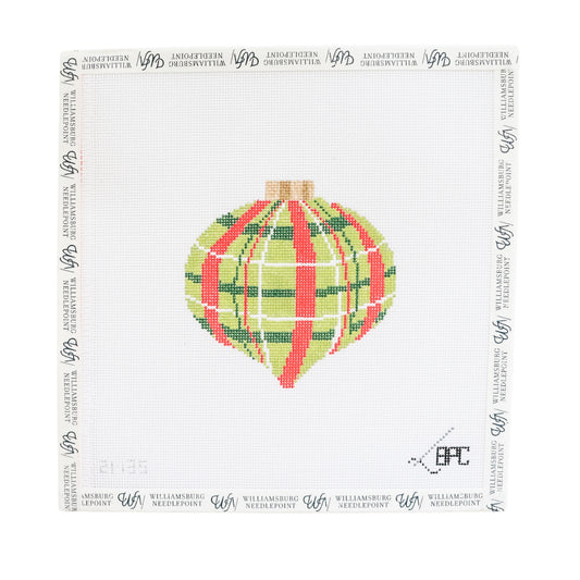 Retro Red Green Plaid Ornament