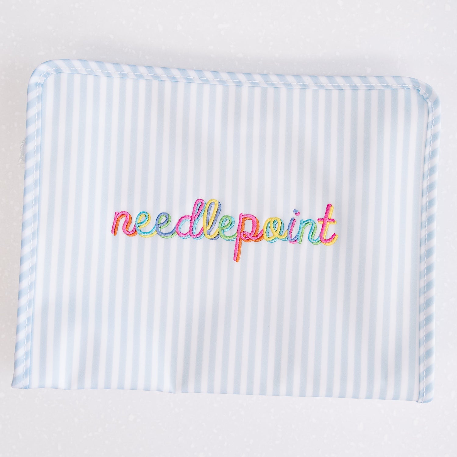 Blue Needlepoint Large TRVL Roadie