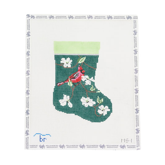 Cardinal And White Dogwood Mini Stocking