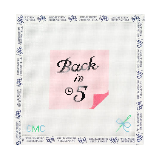 "Back in 5" Pink Post-It