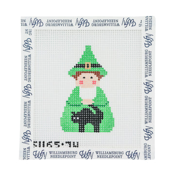 Green Witch With Cat Angel