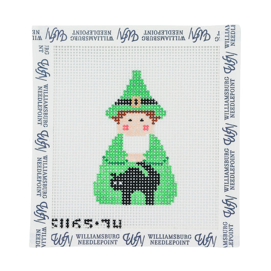 Green Witch With Cat Angel