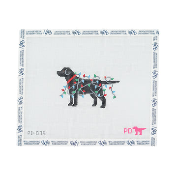 Black Lab Wrapped in Lights