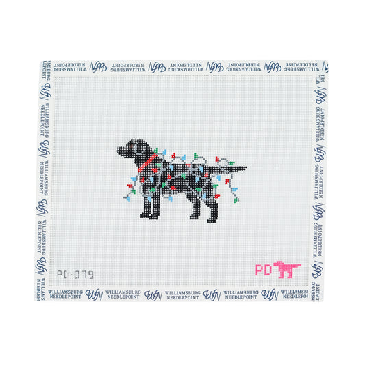 Black Lab Wrapped in Lights
