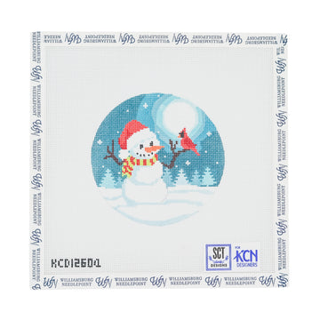 Snowman and Cardinal Round