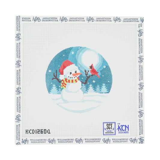 Snowman and Cardinal Round