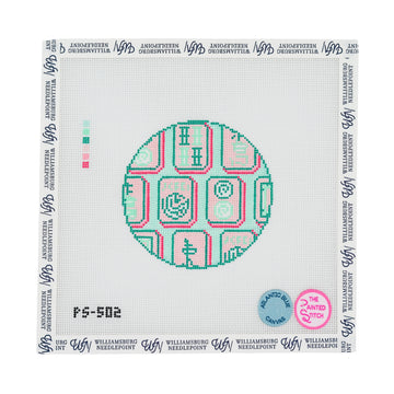 Mahjong Tiles Round - Pink