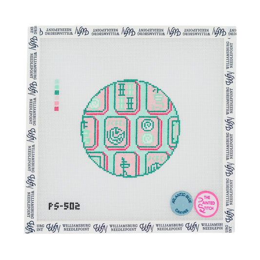 Mahjong Tiles Round - Pink