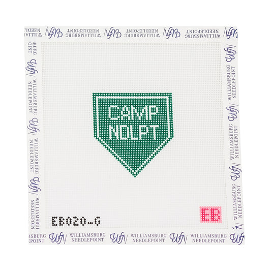 Camp Needlepoint Bag Charm - Camp Green