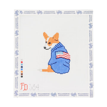 Corgi With American Flag Sweater