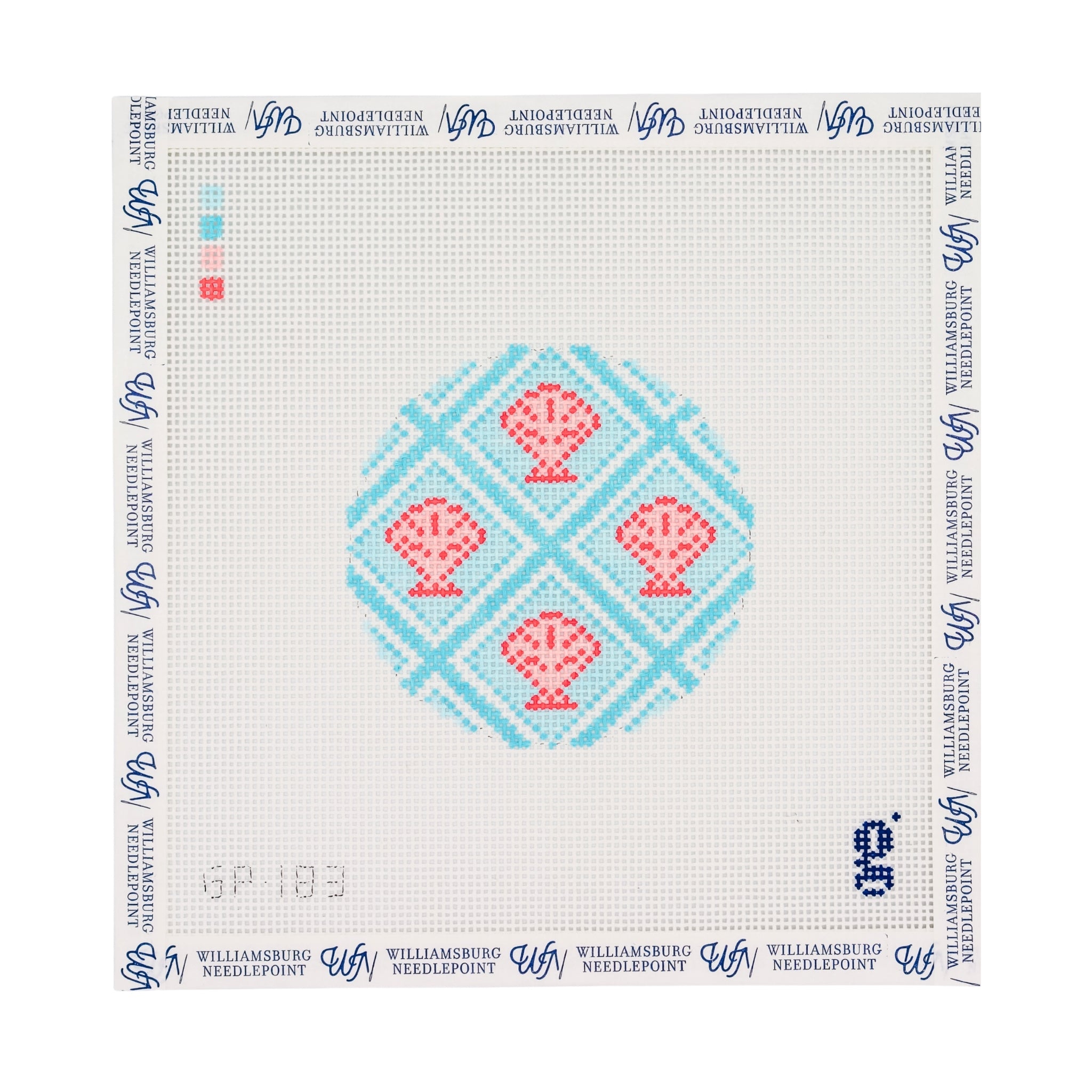 Shell Trellis Round – Williamsburg Needlepoint