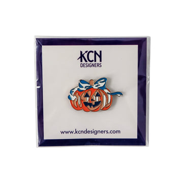 Pumpkin With Blue Bow Needleminder