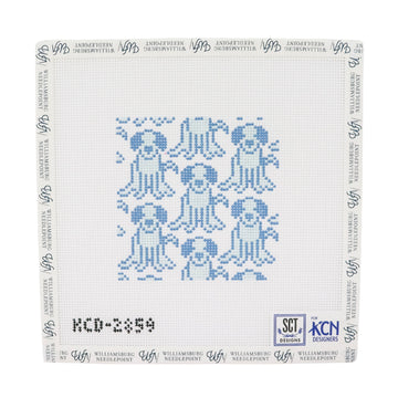 Blue Dog Pattern Square
