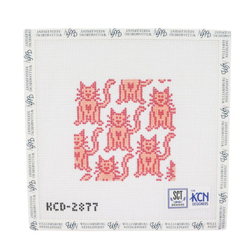Pink Cat Pattern Square