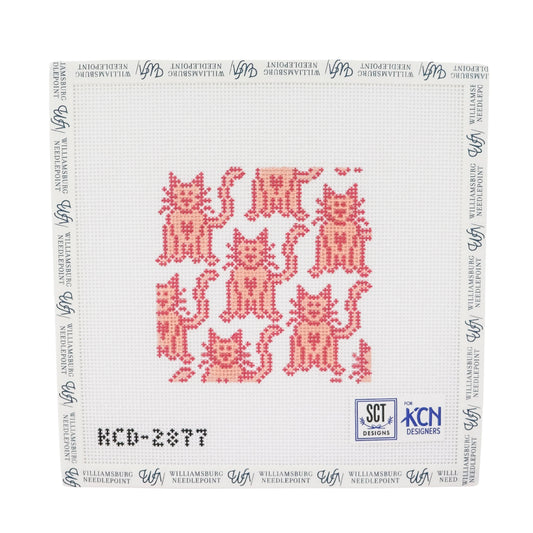 Pink Cat Pattern Square