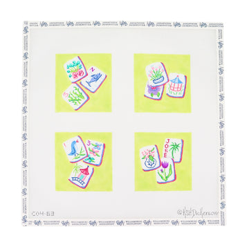 Mahjong Coasters - Chinoiserie Theme