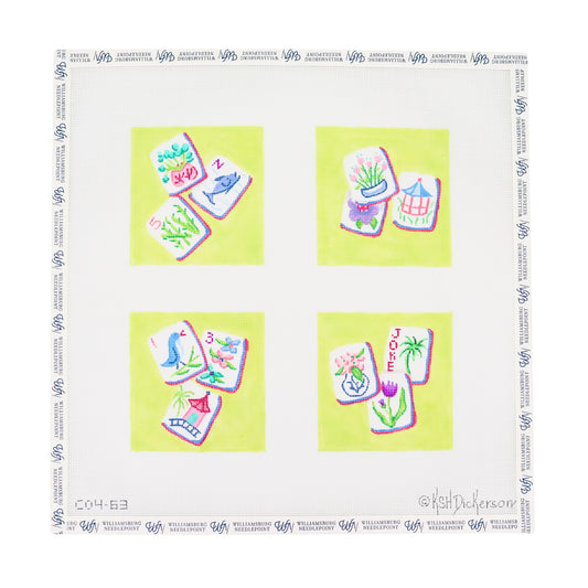 Mahjong Coasters - Chinoiserie Theme