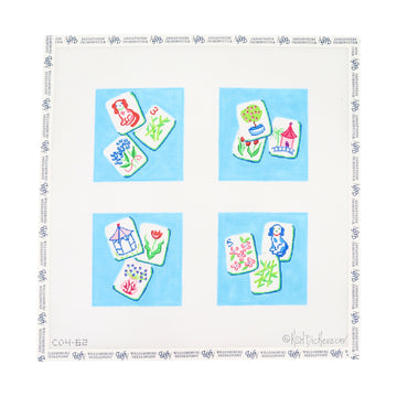 Mahjong Coasters - English Country Garden Theme