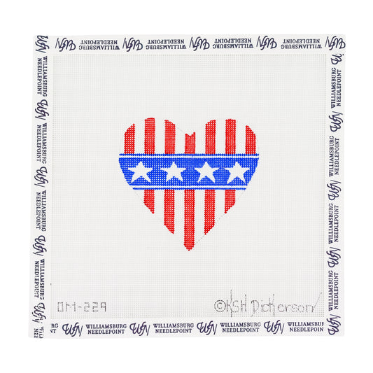 Patriotic Heart Stars and Stripes