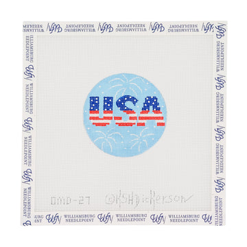 USA With Sparkly White Fireworks