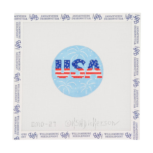 USA With Sparkly White Fireworks
