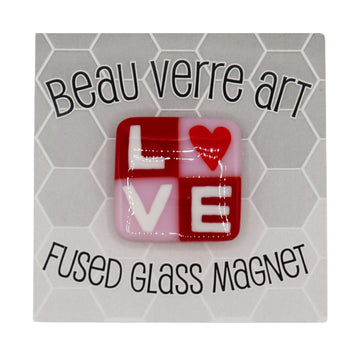 LOVE Fused Glass Needleminder