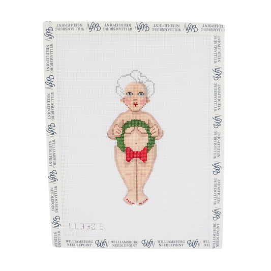 Naked Mrs. Claus with Wreath