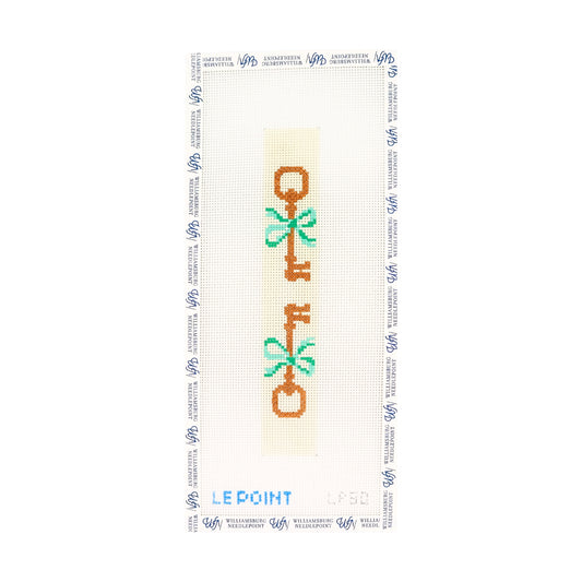 Key Keychain - Ivory & Green