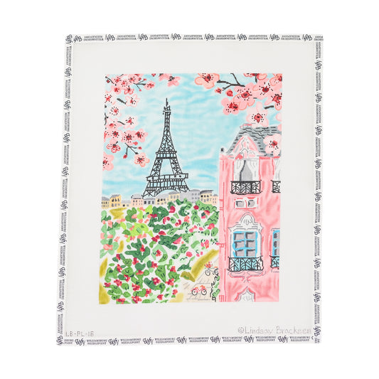Paris Eiffel Tower with Cherry Blossoms