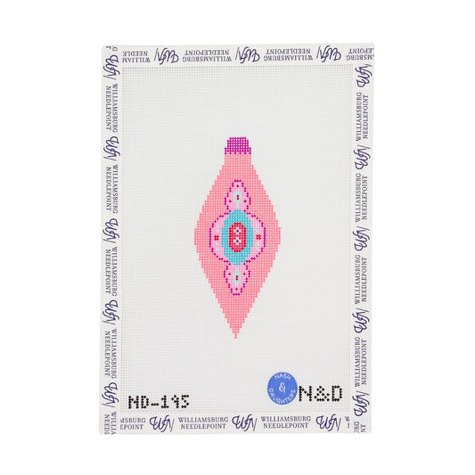 Mid Century Mod Ornament - Long Pink & Purple