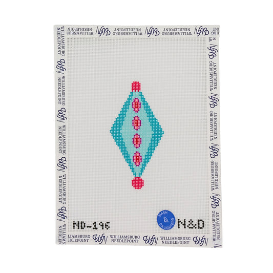 Mid Century Mod Ornament - Diamond Blue