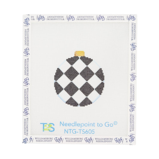 Black Harlequin Ball Ornament