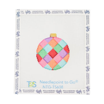 Multi Harlequin Ball Ornament