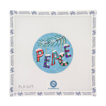 Christmas Words Ornament: "Peace" In Pinks