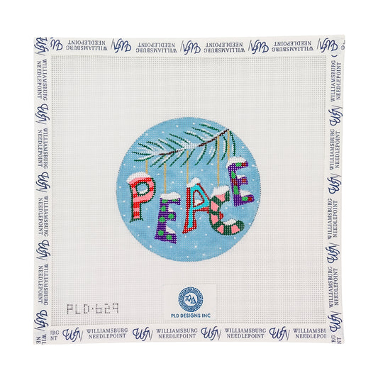 Christmas Words Ornament: "Peace" In Pinks