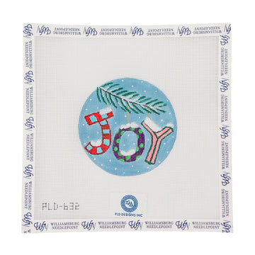 Christmas Words Ornament: "Joy" In Pinks