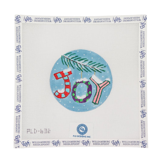 Christmas Words Ornament: "Joy" In Pinks