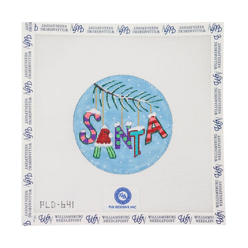 Christmas Words Ornament: "Santa" In Pinks