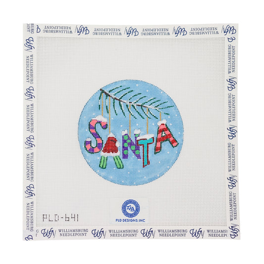 Christmas Words Ornament: "Santa" In Pinks