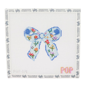 Floral Print Bow - Blue