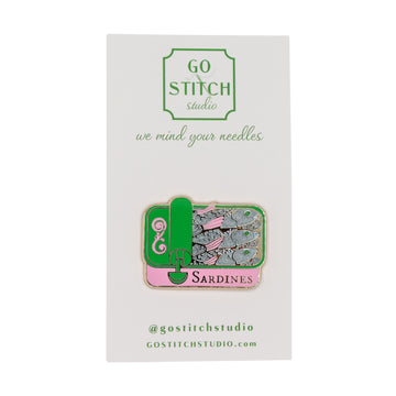 Pink and Green Sardine Can Needleminder